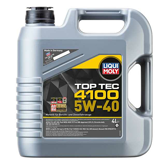 LIQUI MOLY 5W40 Motor Yağı TOP TEC 4100 Tam Sentetik 4 Litre (2195)