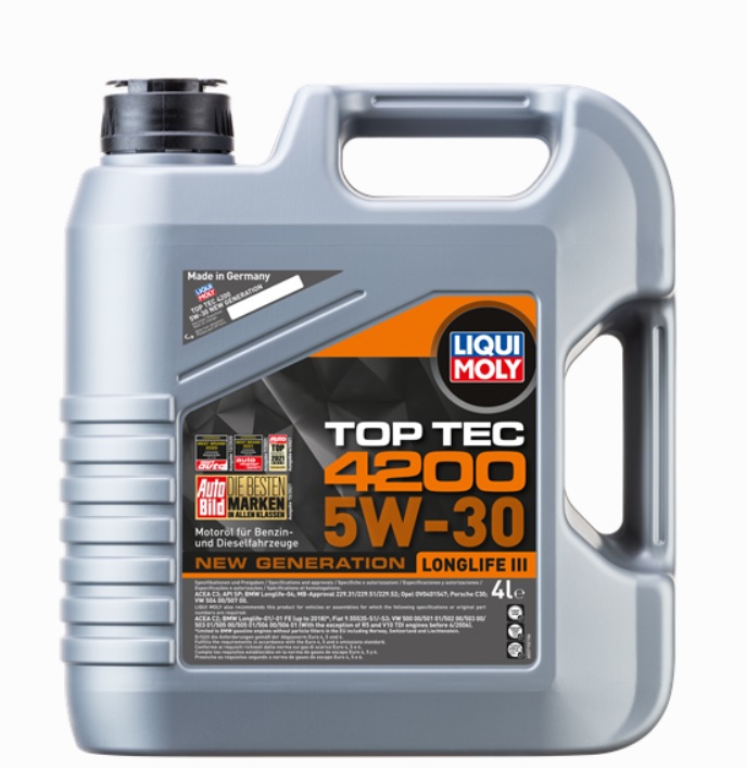 LIQUI MOLY 5W30 Motor Yağı Tam Sentetik TOP TEC 4200 4 Litre (3715)