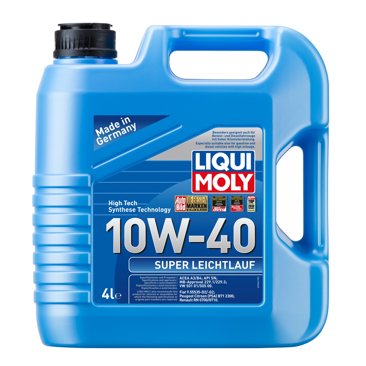 LIQUI MOLY 10W40 Motor Yağı Süper Sentetik SUPER LEICHTLAUF 4 Litre (9504)